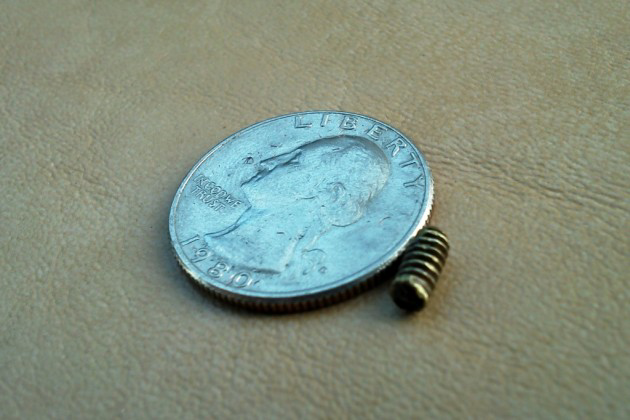 Screw compared to quarter