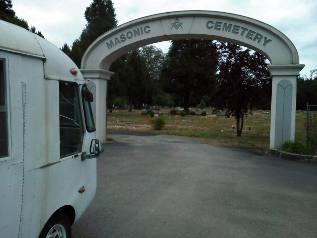 UltraVan at a Masonic Cemetery