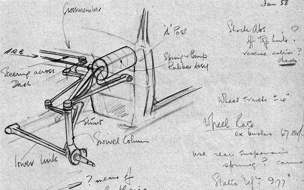 Rover P6 Suspension Sketch